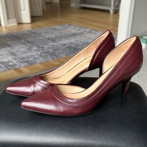 Abella Burgundy Pointed D'Orsay Heels